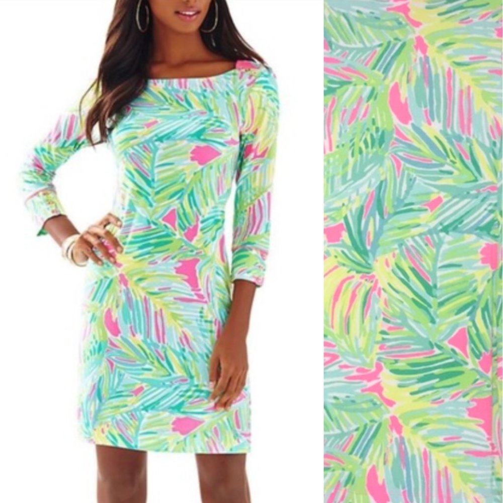 Lilly Pulitzer Sophie Mini Dress Tropical Leaves Colorful Preppy Summer Spring